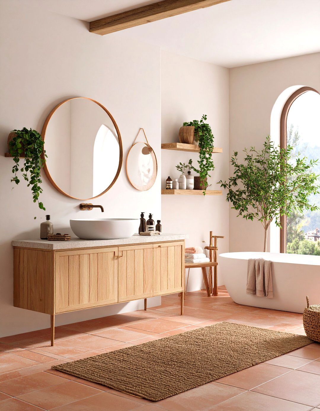 Terracotta Floor Bathroom - 24 Tuscan Bathroom Ideas