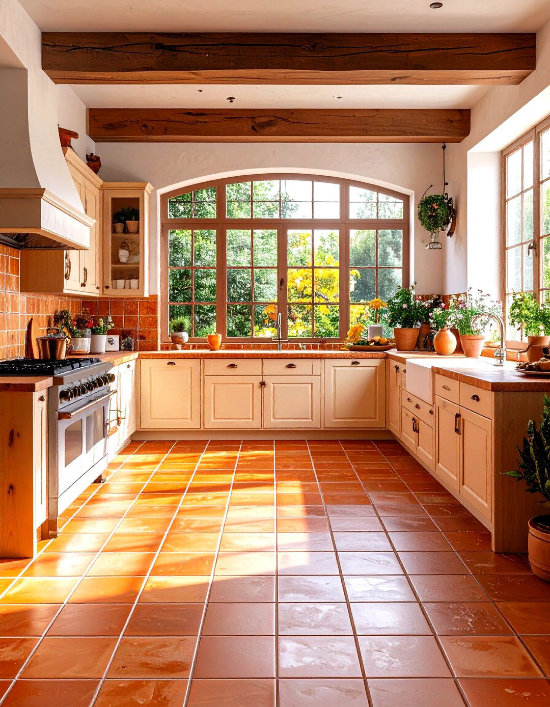 Terracotta Floor Kitchen Design - 24 Mediterranean Kitchen Ideas