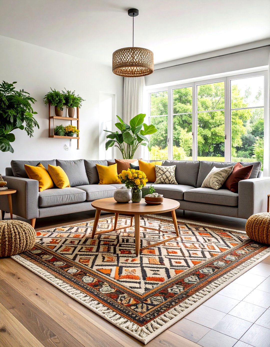 Terracotta Rug Earthy Grey Sofa Style - 24 what color rug goes with a grey couch