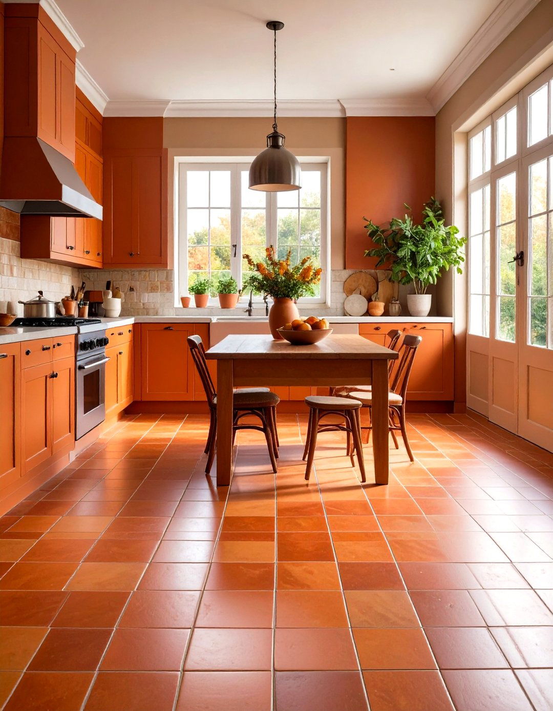Terracotta Tile Flooring Kitchen Space - 24 Tuscan Kitchen Design Ideas