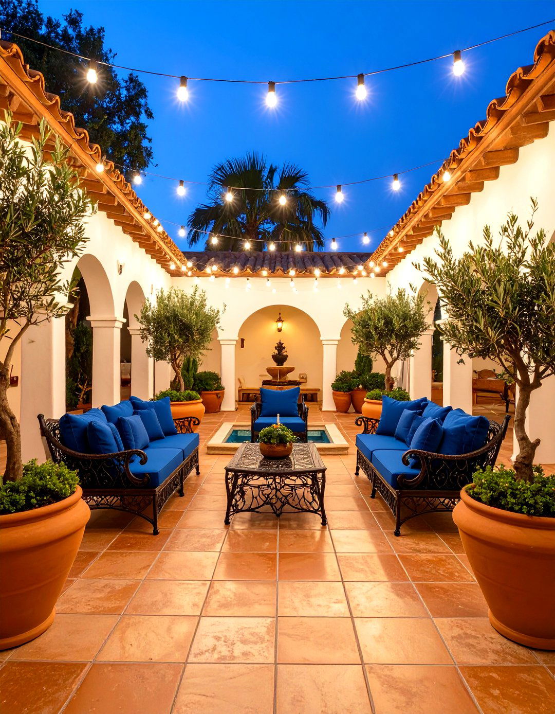 Terracotta Tile Mediterranean Courtyard - 24 Mediterranean Patio Ideas