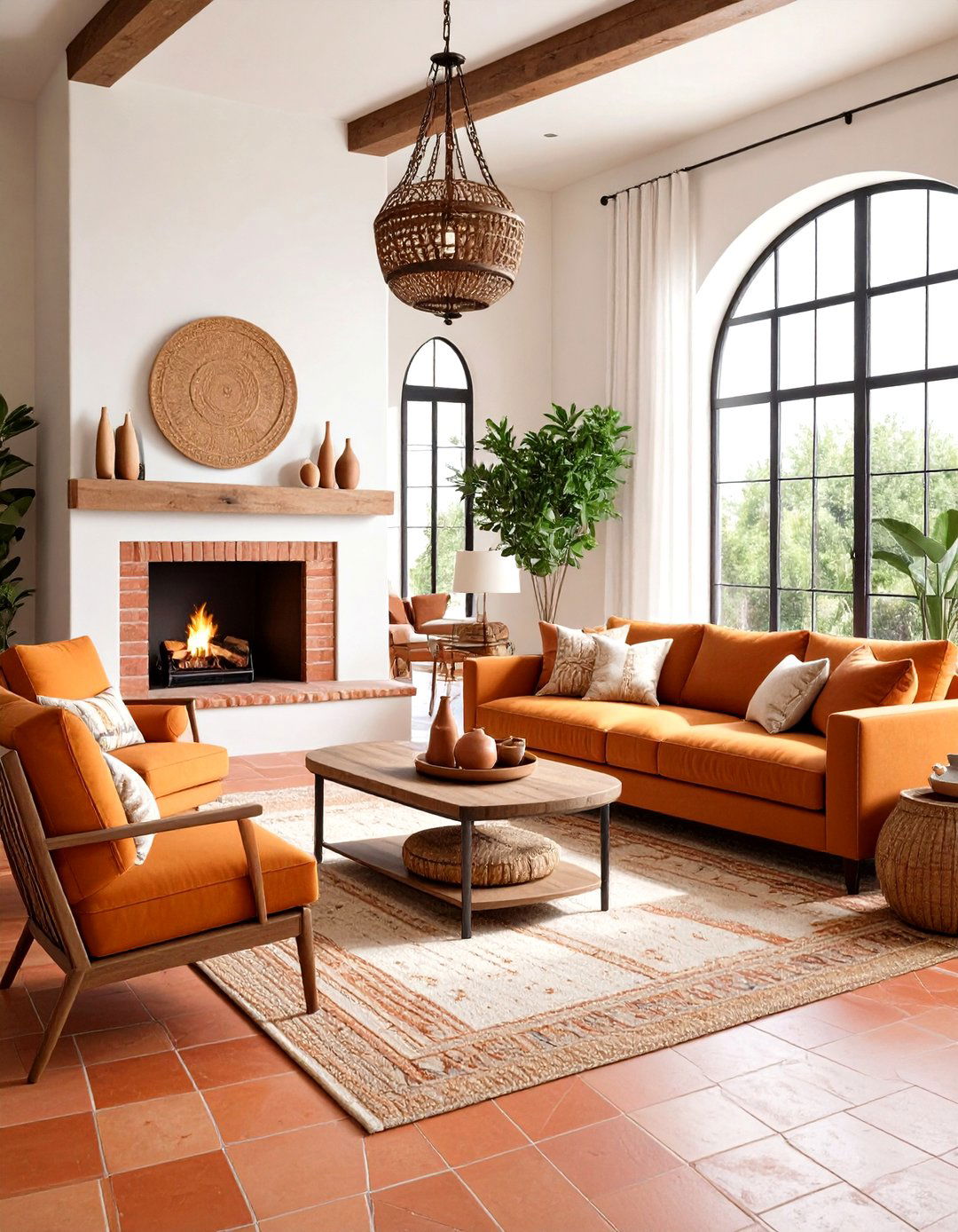 Terracotta Tile Mediterranean Warmth - 24 Fireplace Hearth Ideas