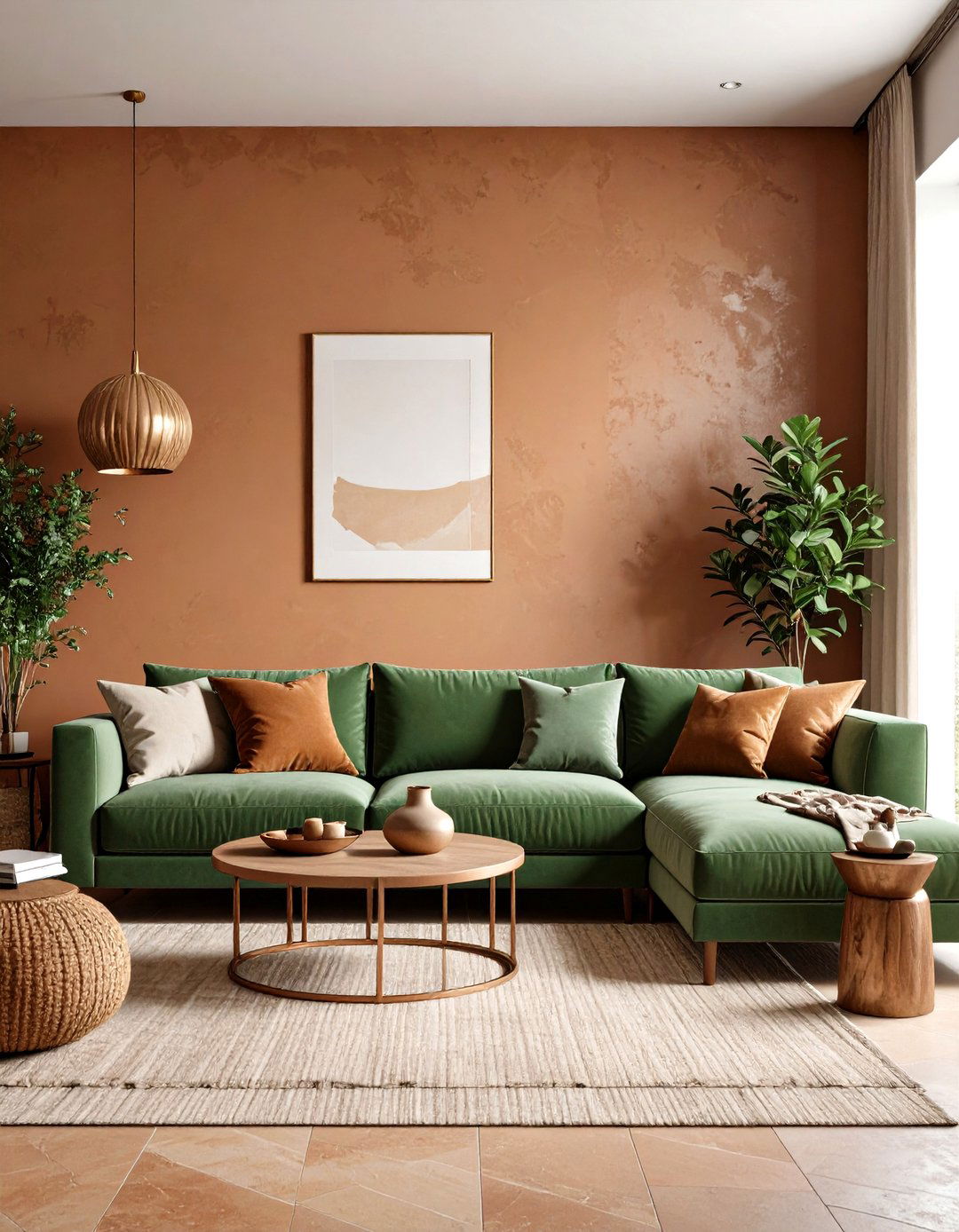 Terracotta and Sage Southwestern Warmth - 24 Two Colour Combination for Living Room