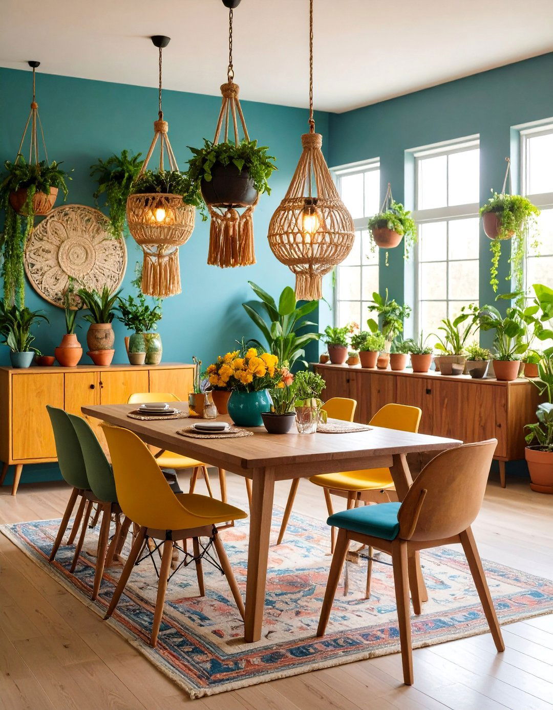 Terrarium Gardens and Indoor Plant Displays - 24 70s Dining Room Design Ideas