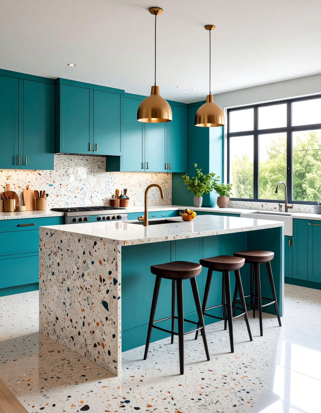 Terrazzo Breakfast Bar Surface - 24 Breakfast Bar Ideas
