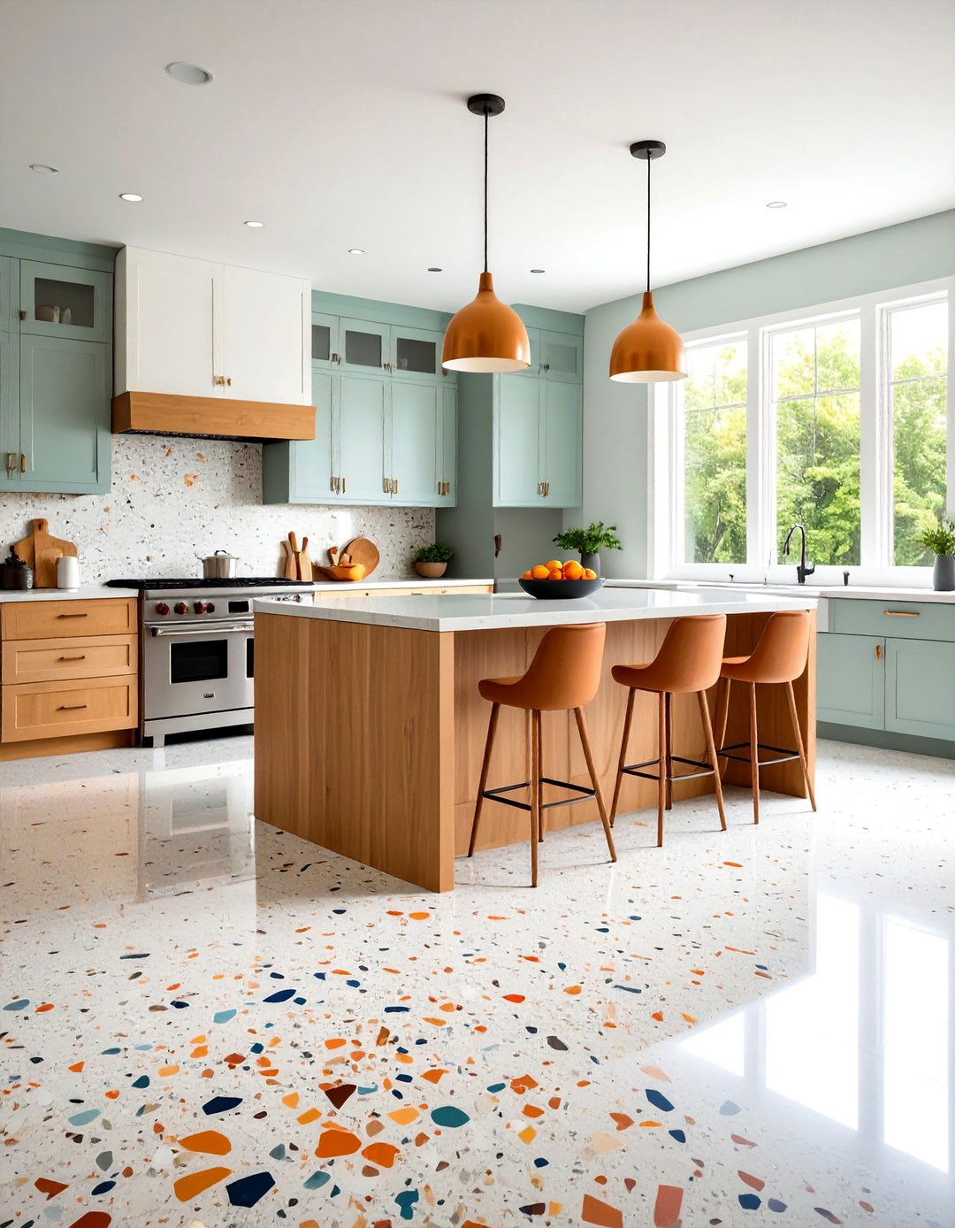 Terrazzo Concrete Kitchen Floors - 24 Concrete Floor Kitchen Ideas