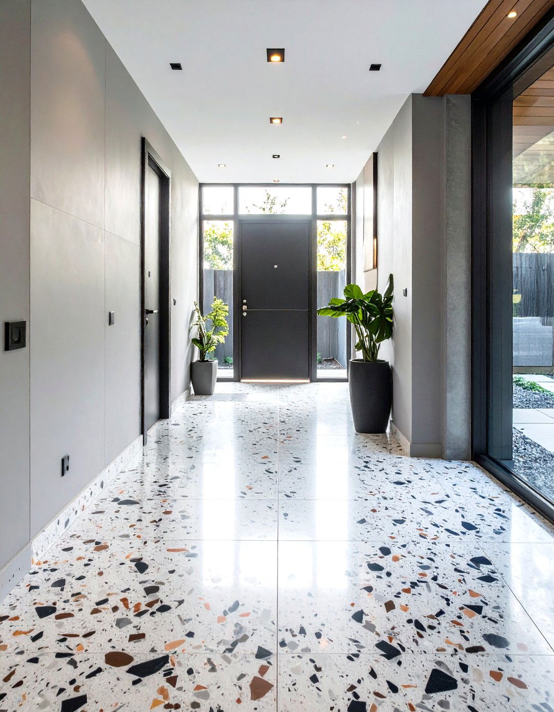 Terrazzo Look Porcelain Tiles - 24 Small Entryway Tile Floor Ideas