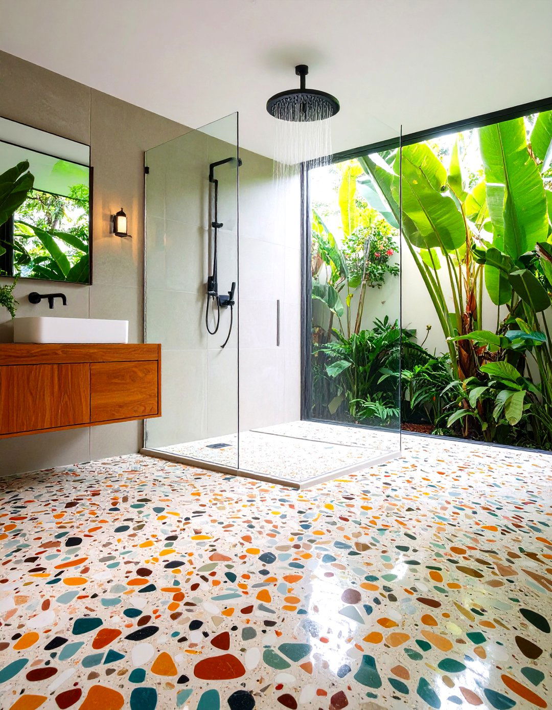 Terrazzo Shower Floor Designs - 24 Shower Floor Tile Ideas