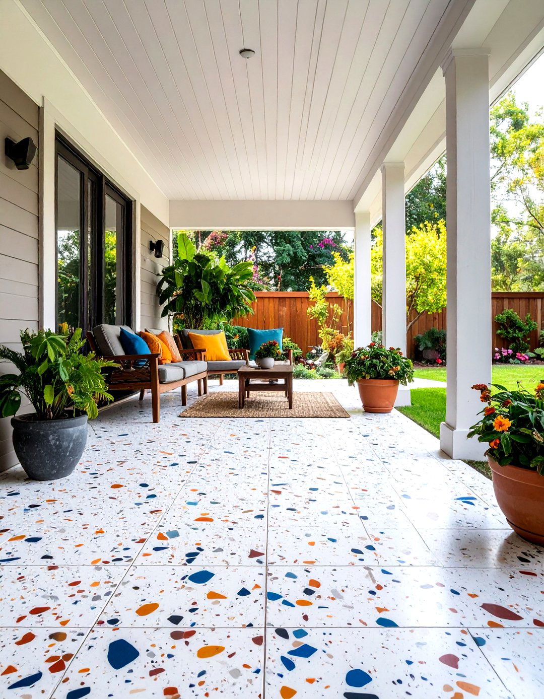 Terrazzo Style Composite Tiles - 24 Front Porch Tile Ideas