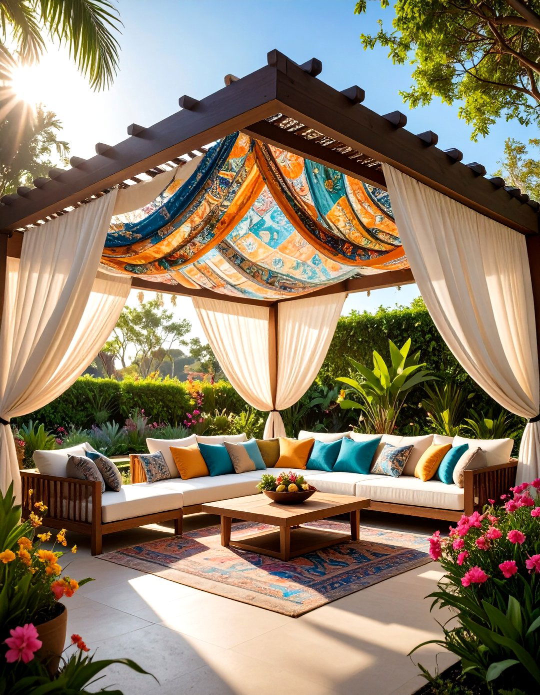 Textile Canopy Covers - 24 Boho House Exterior Ideas