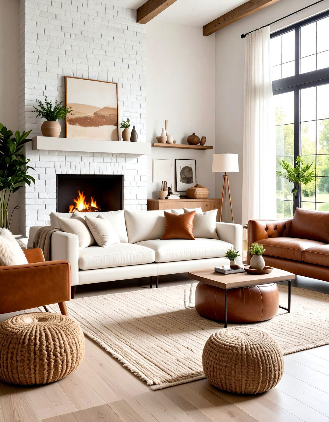 Textural Contrast Black and White - 24 Black and White Living Room Ideas