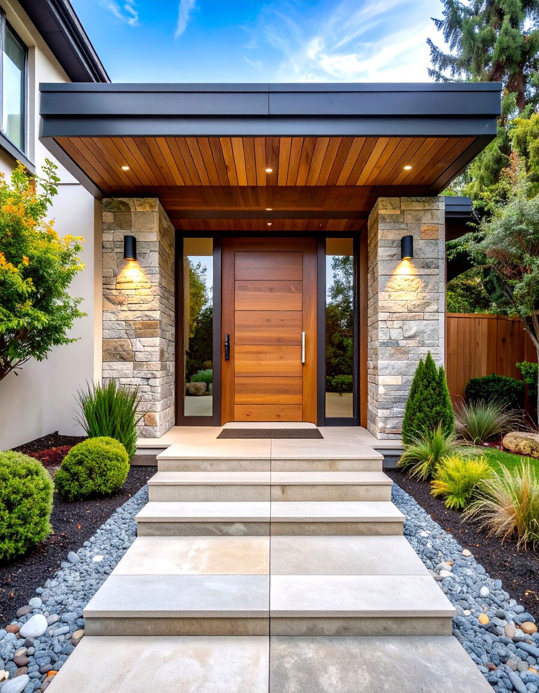 Textural Material Mixing - 24 Front Door Decor Ideas