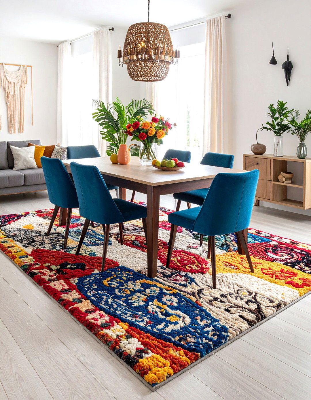 Textural Three Dimensional Effects - 24 Dining Room Rug Ideas