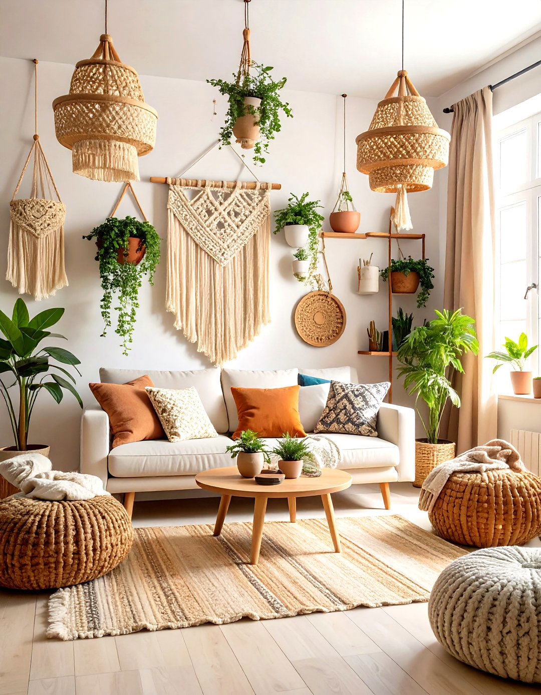 Textural Wall Hanging Gallery Boho Room - 24 Moody Boho Living Room Ideas
