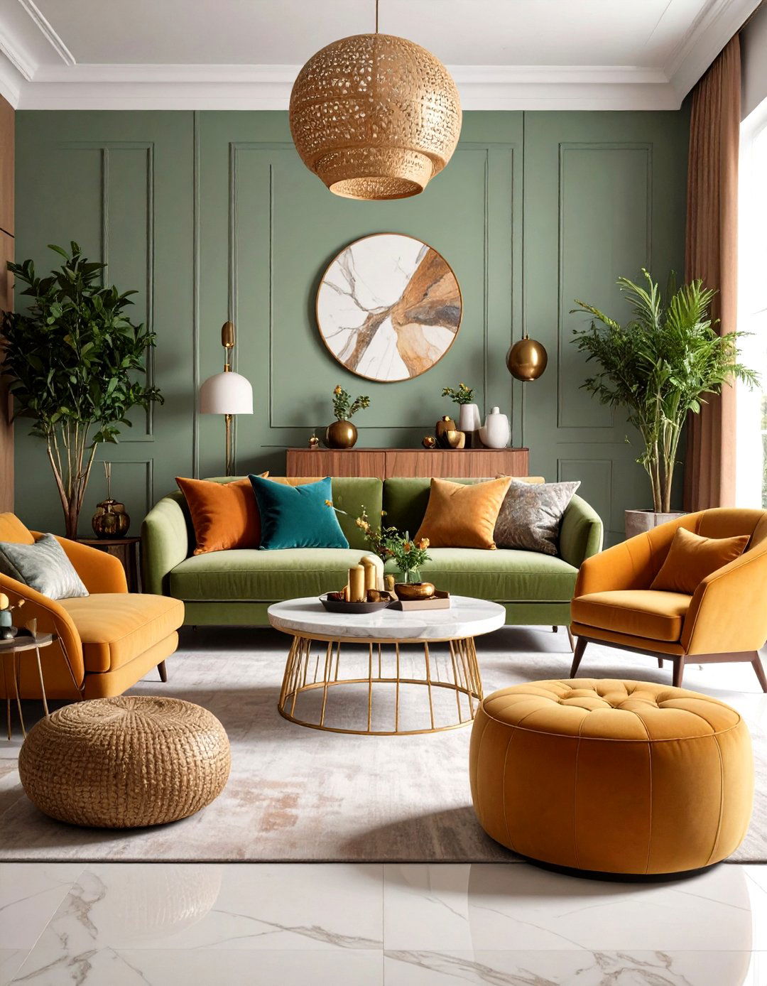 Texture Forward Living Design - 24 Black and Gold Living Room Ideas