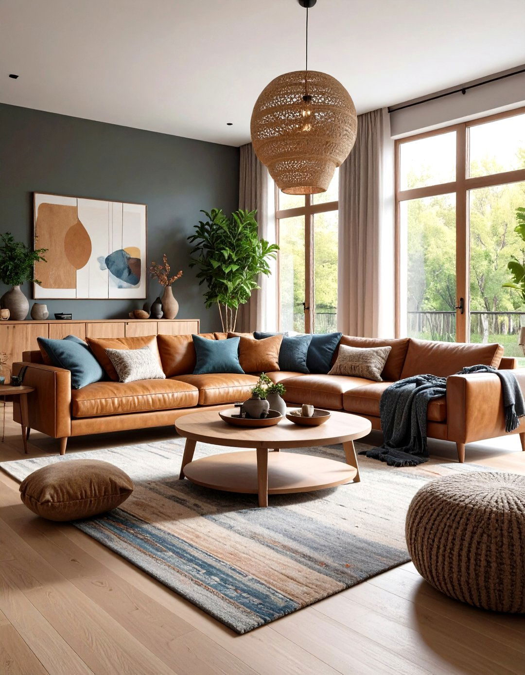 Texture Layering Application Methods - 24 Mid-Century Modern Living Room Ideas