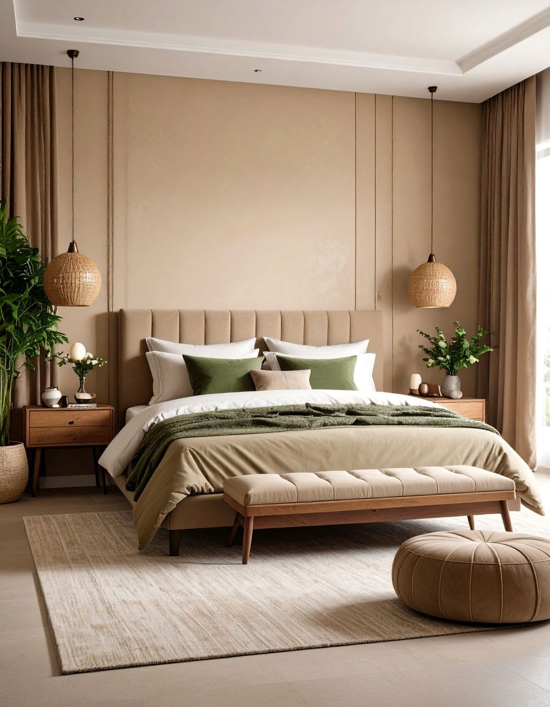 Textured Beige Wall Masterpiece - 24 Beige Bedroom Ideas