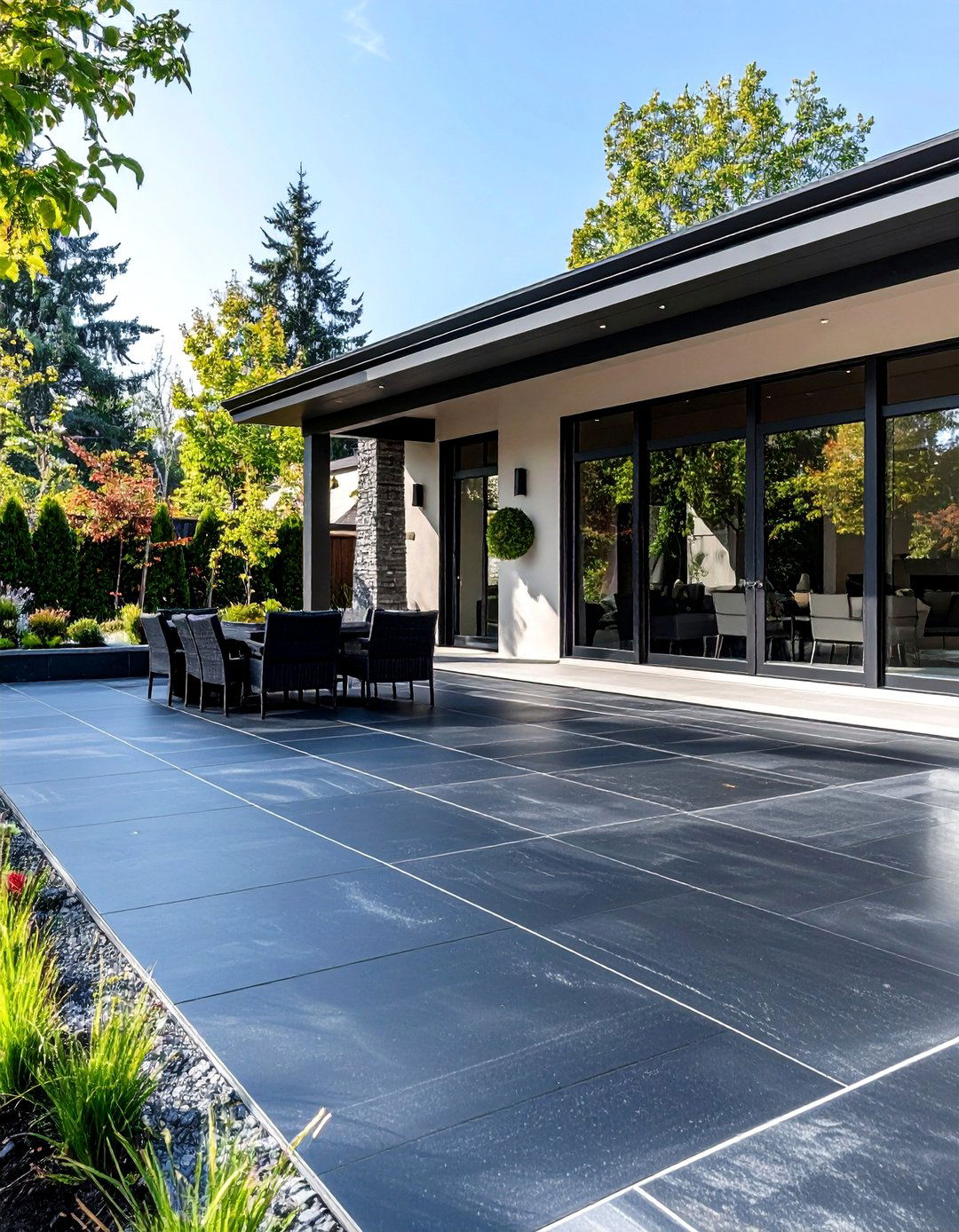 Textured Black Concrete Patio - 24 black concrete patio ideas