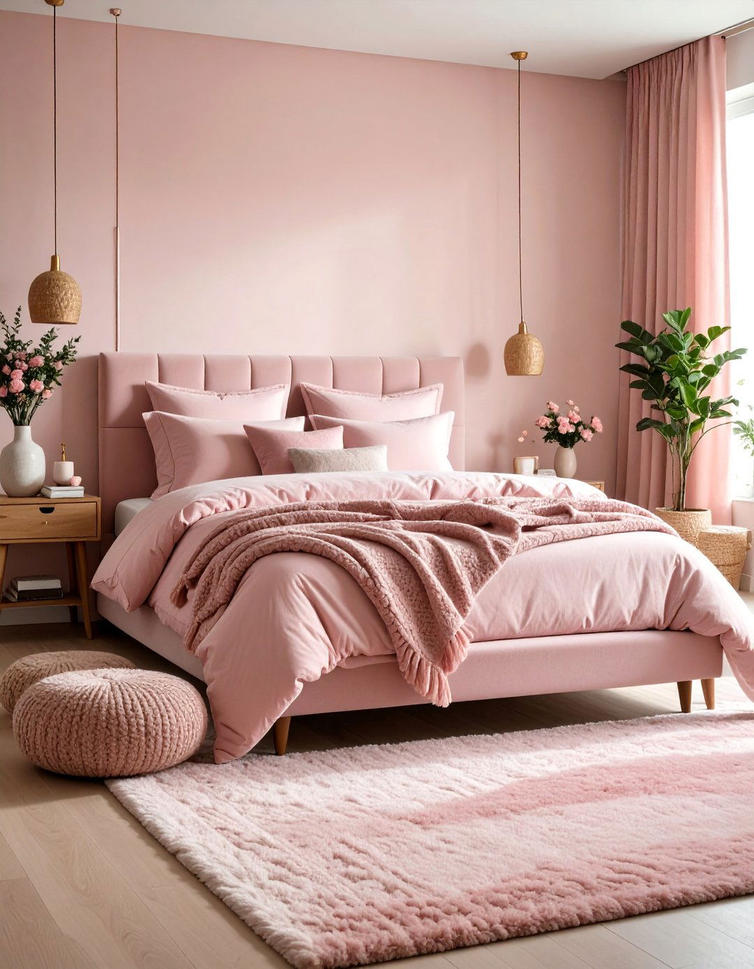Textured Blush Pink Bedding Focus - 24 Blush Pink Bedroom Ideas