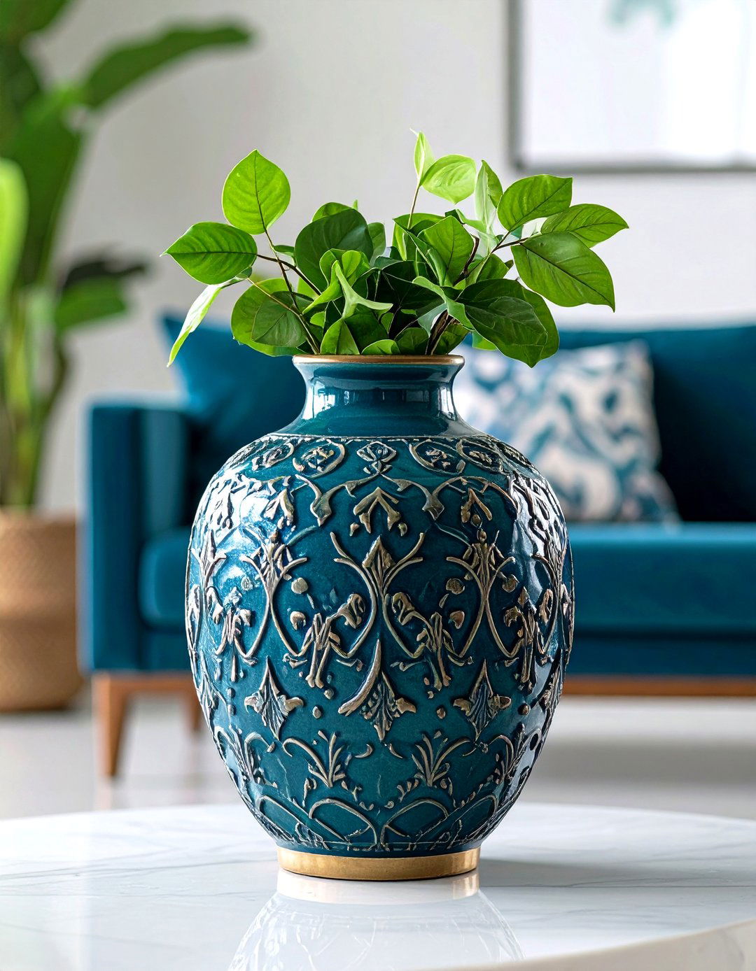 Textured Ceramic Floor Vase Display - 24 Large Floor Vase Decoration Ideas