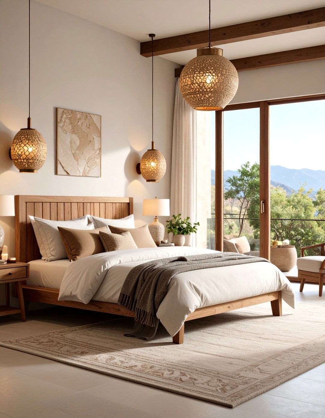 Textured Ceramic and Stone Combinations - 24 Bedroom Wall Sconce Ideas