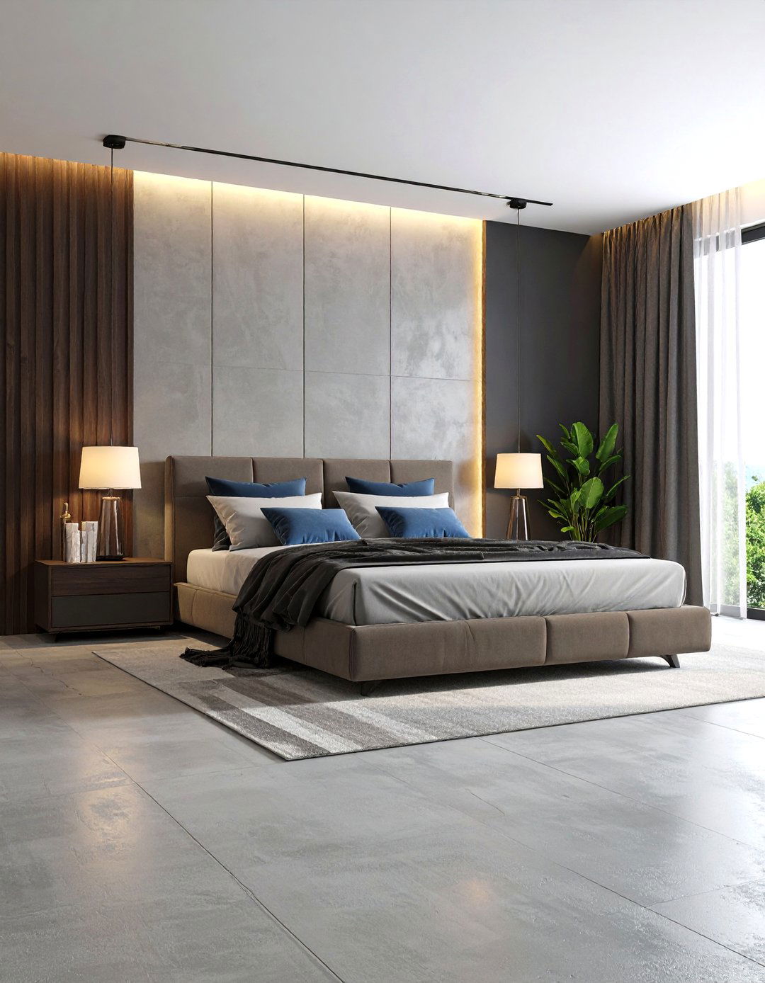 Textured Concrete Bedroom Flooring - 24 Concrete Floor Bedroom Ideas