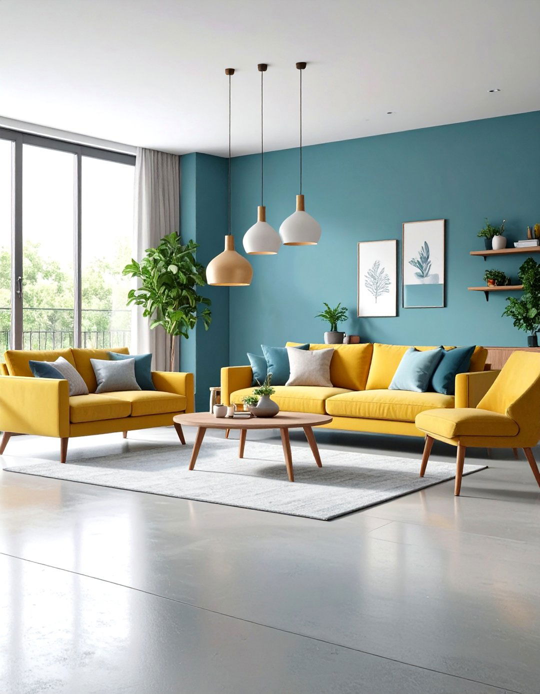 Textured Concrete Floor with Slip Resistant Finish - 24 Concrete Floor Living Room Ideas