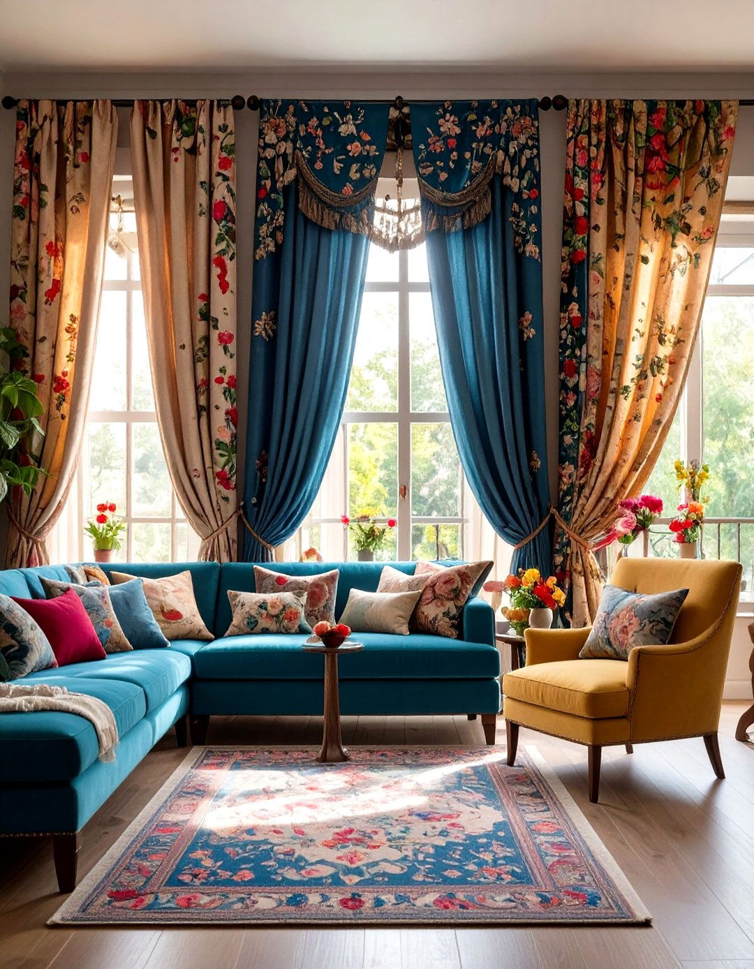 Textured Embroidered Curtain Features
