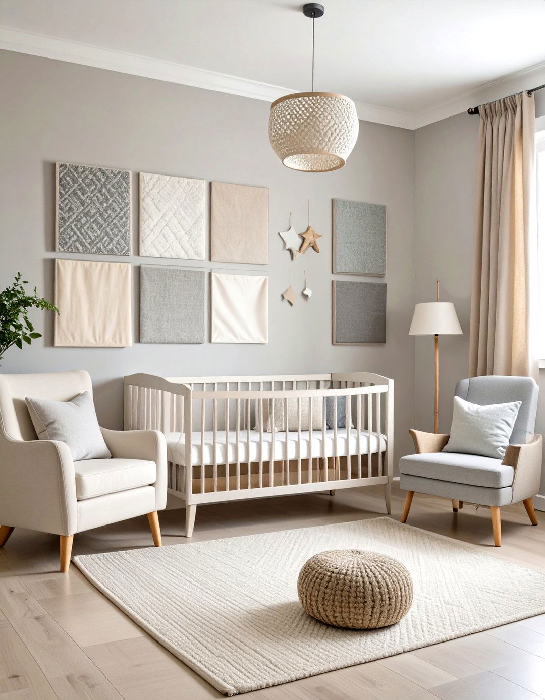 Textured Fabric Wall Panels - 24 Nursery Wall Decor Ideas