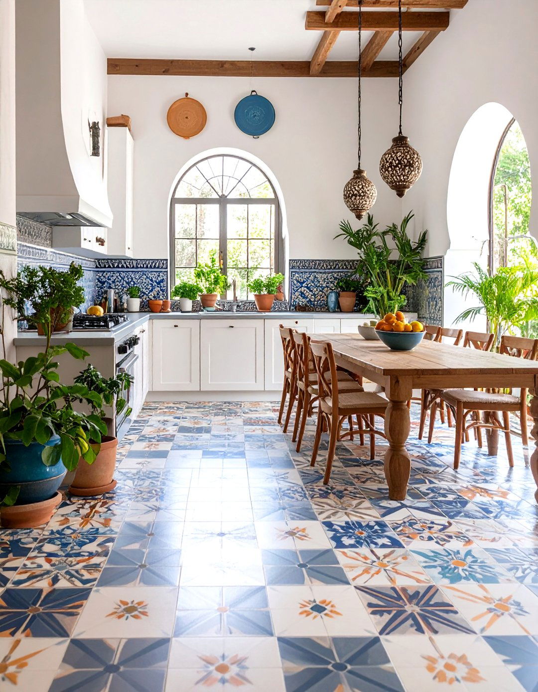 Textured Floor Treatments - 24 Boho Kitchen Ideas