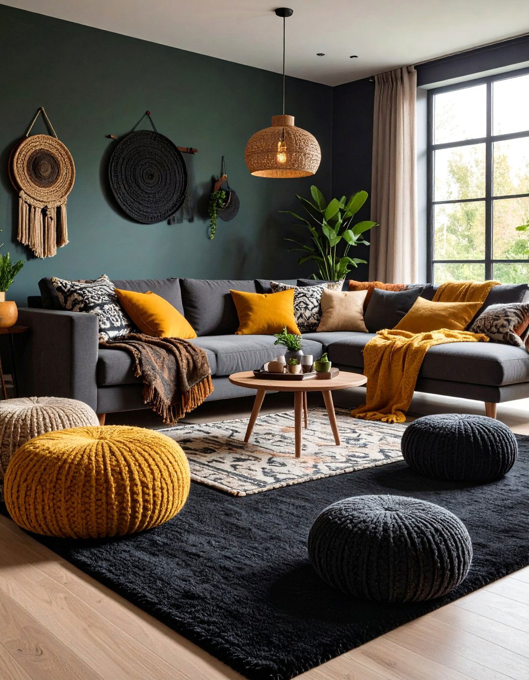 Textured Layering Comfort Zone - 24 Black Carpet Living Room Ideas