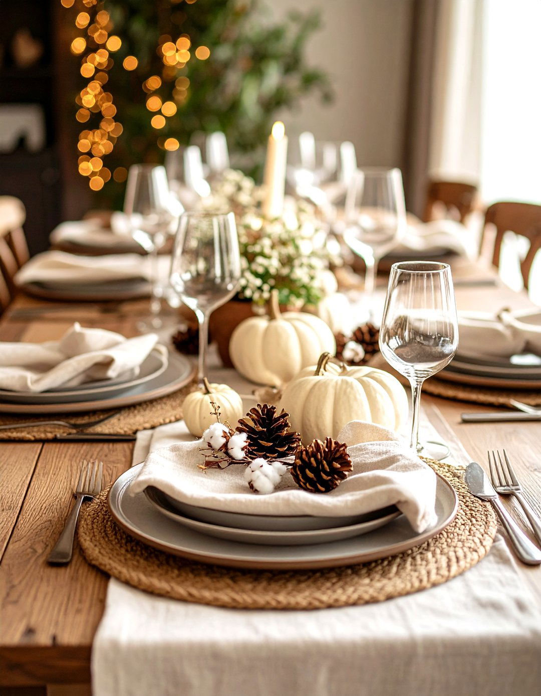 Textured Neutral Palette - 24 Thanksgiving Decoration Ideas