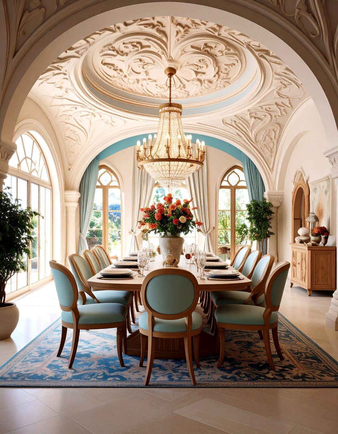 Textured Plaster Ceiling Design - 24 Dining Room Ceiling Ideas