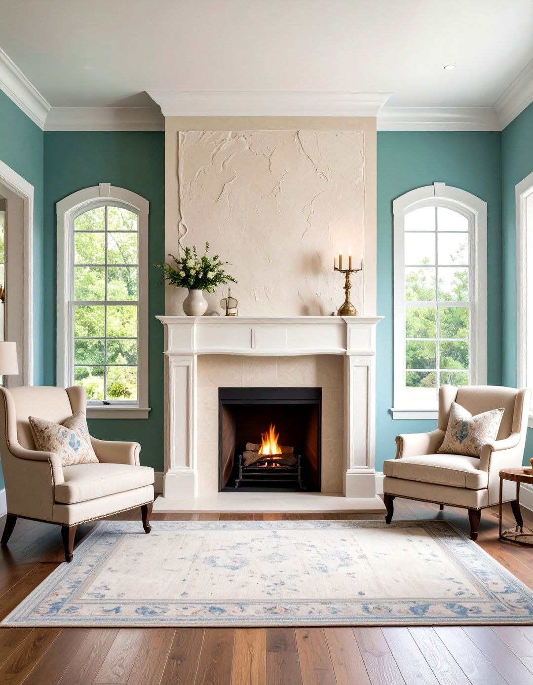 Textured Plaster Finish Application - 24 Farmhouse Fireplace Ideas