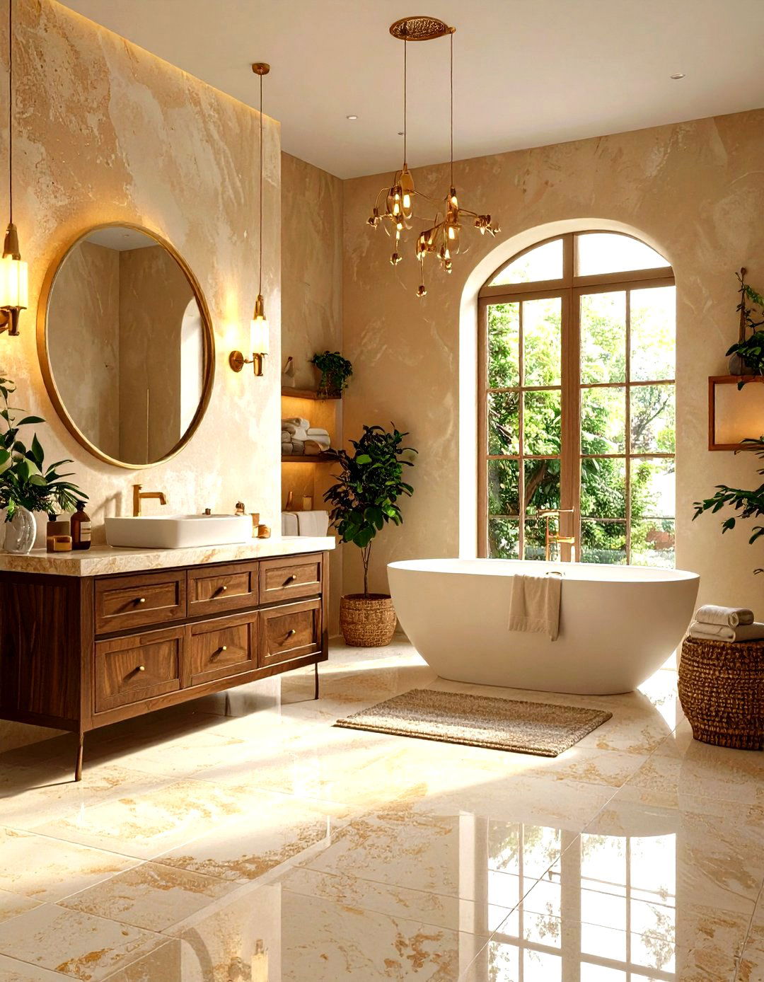 Textured Plaster Wall Bathroom - 24 Tuscan Bathroom Ideas