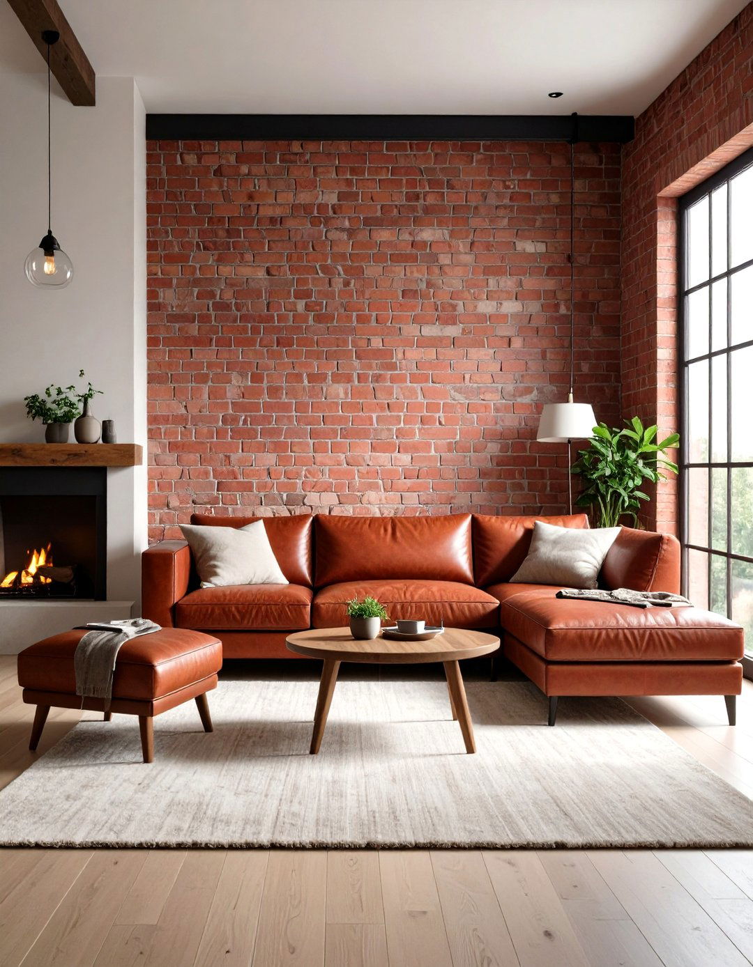 Textured Red Sofa Layered Design - 24 Red Couch Living Room Ideas