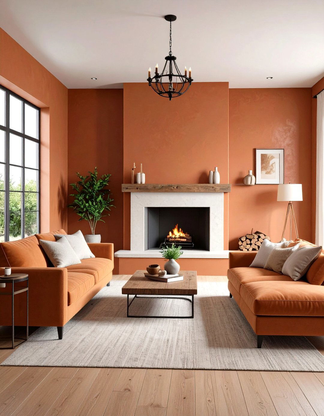 Textured Roman Clay Finish Application - 24 Off-center Fireplace Ideas