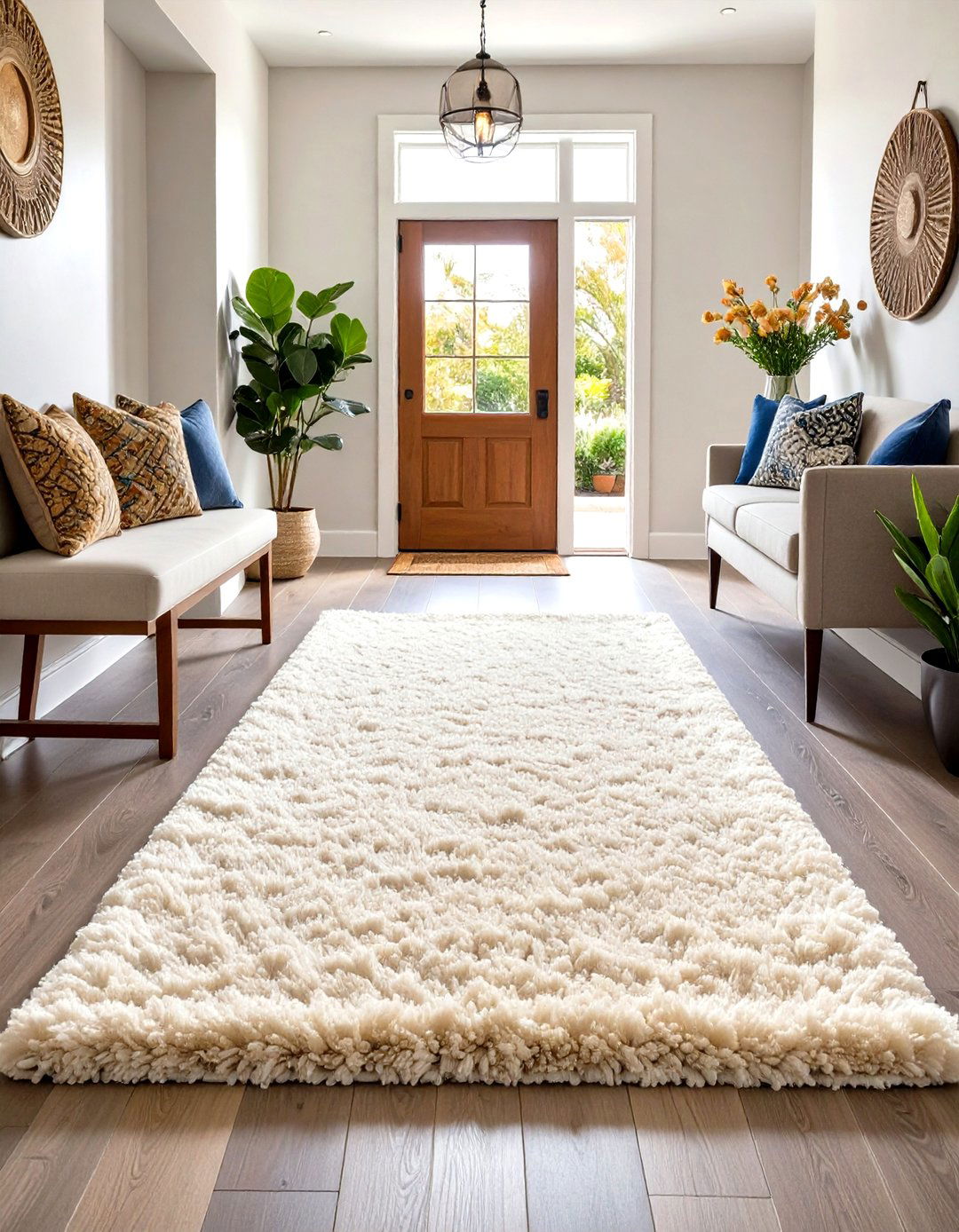 Textured Shag Entryway Rugs - 24 Entryway Rug Ideas