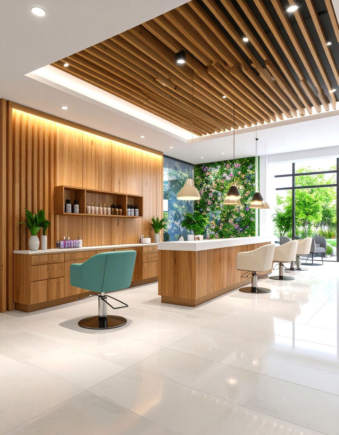 Textured Statement Wall Displays - 24 Salon Interior Design Ideas