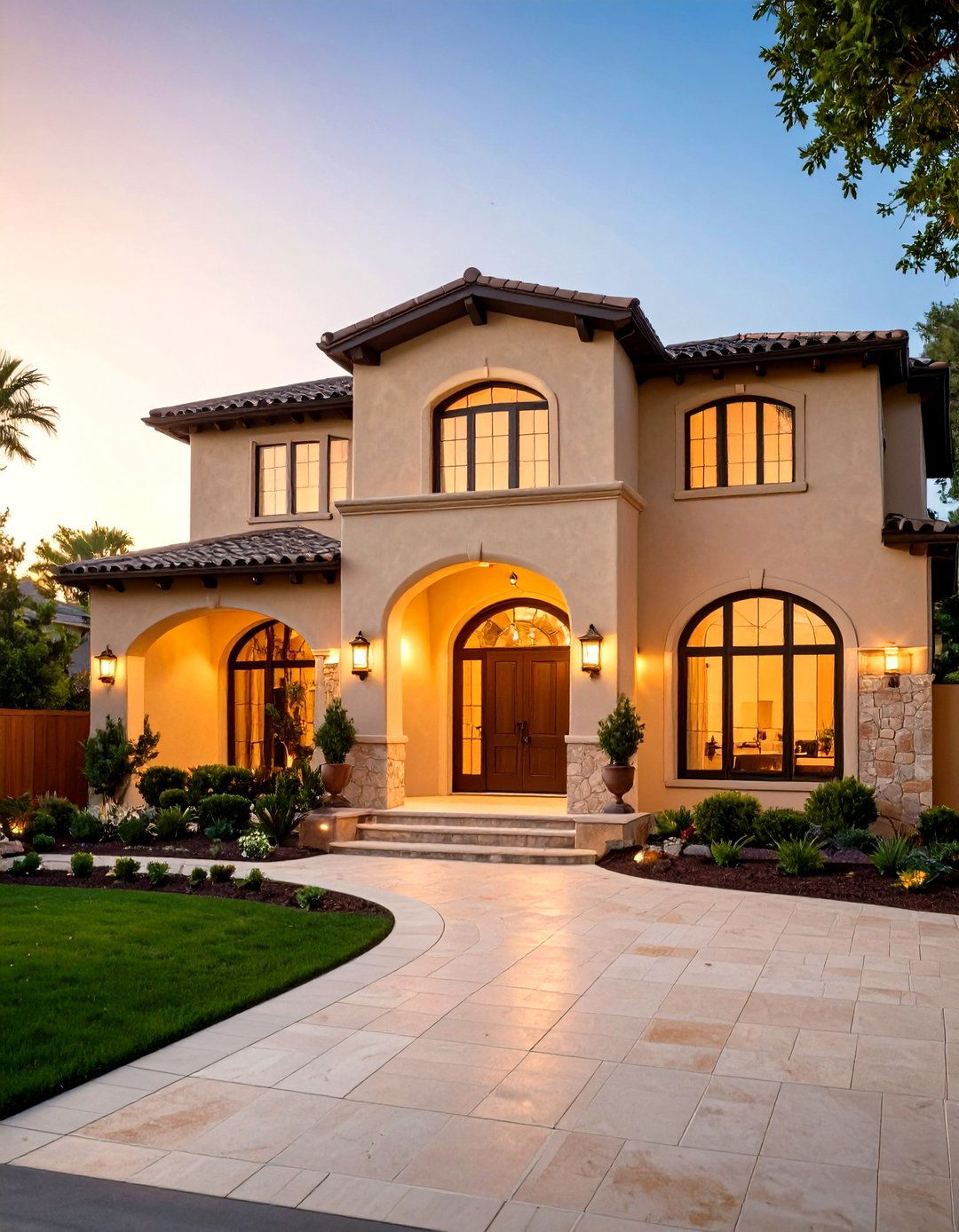 Textured Stucco with Smooth Architectural Details - 24 Mediterranean House Exterior Ideas