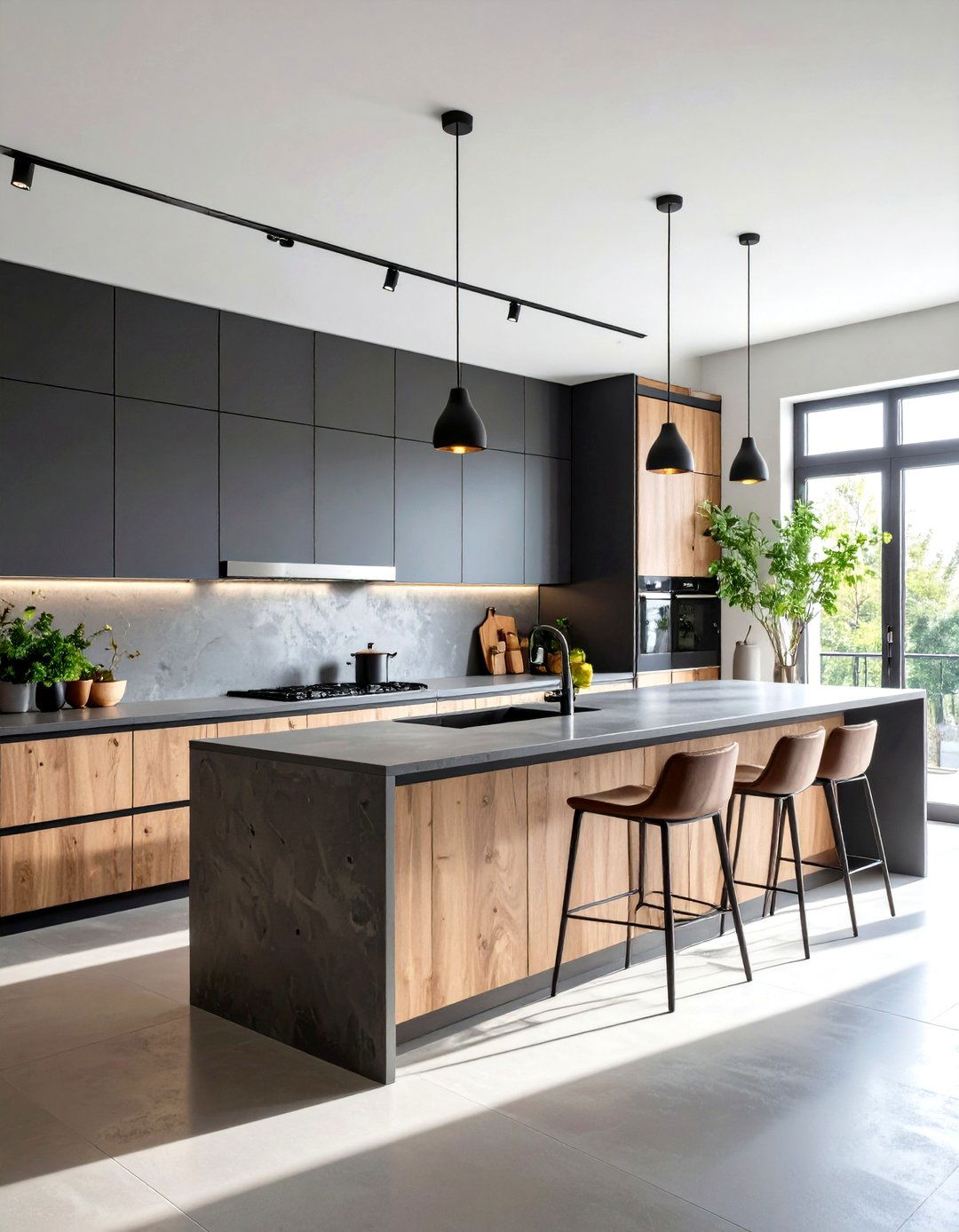 Textured Surface Finishes - 24 Microcement Kitchen Ideas