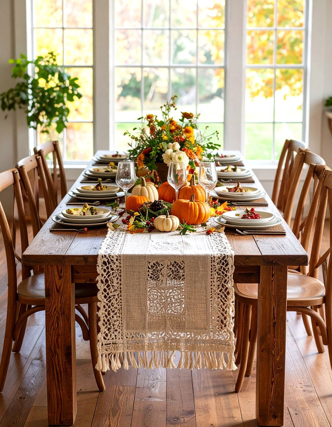 Textured Table Runner Design - 24 Friendsgiving Decor Ideas
