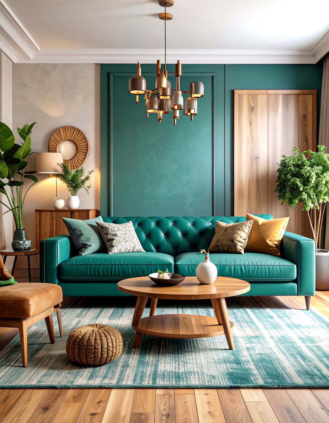 Textured Teal Living Room - 24 Teal Living Room Ideas