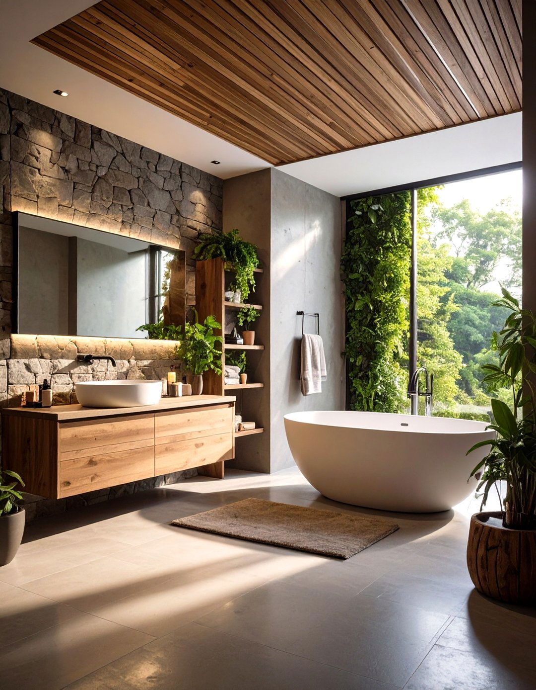 Textured Wall Treatment Bathroom - 24 Masculine Bathroom Ideas
