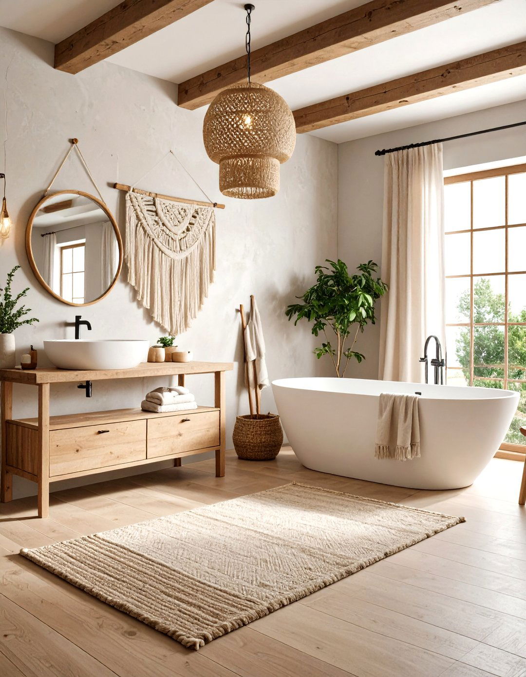 Textured Wall Wonderland - 24 Boho Bathroom Ideas
