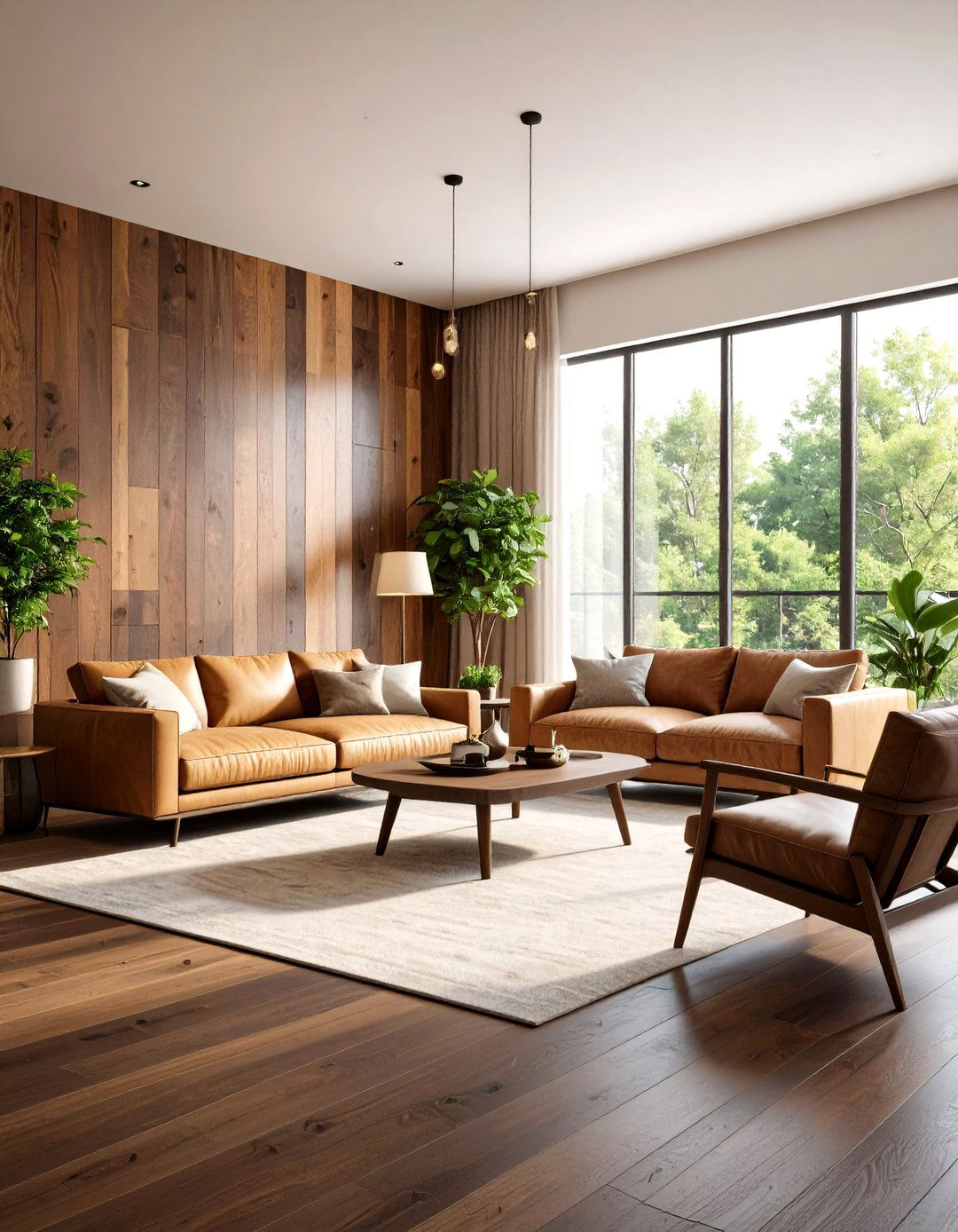 Textured Walls and Varied Materials - 24 Dark Brown Floor Living Room Ideas