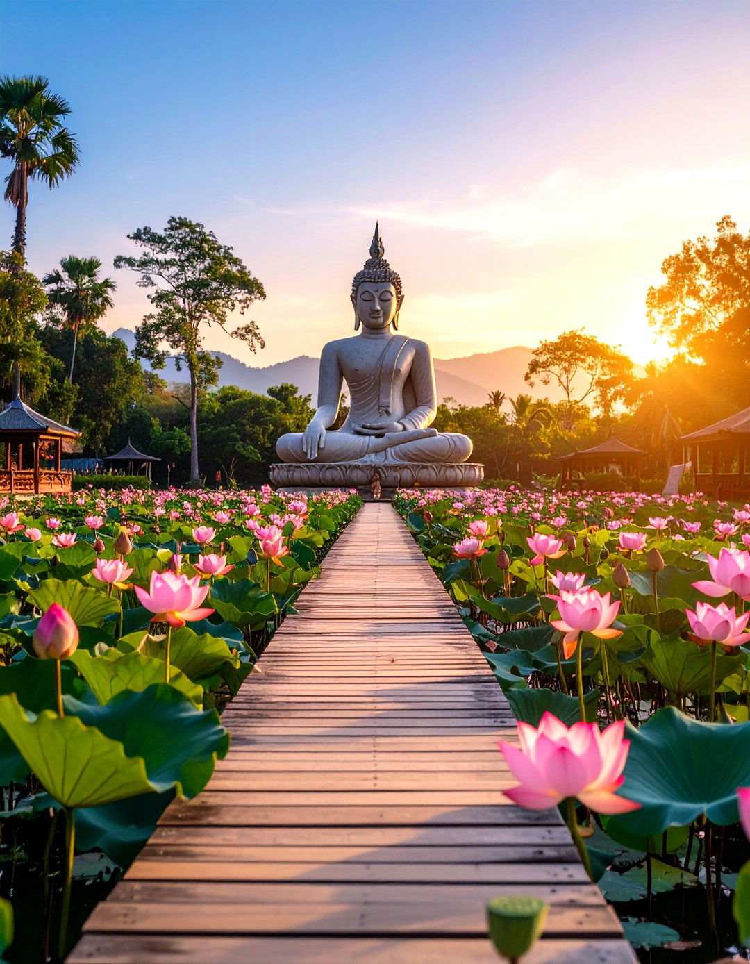 Thai Lotus Meditation Pool - 24 Asian Landscaping Ideas