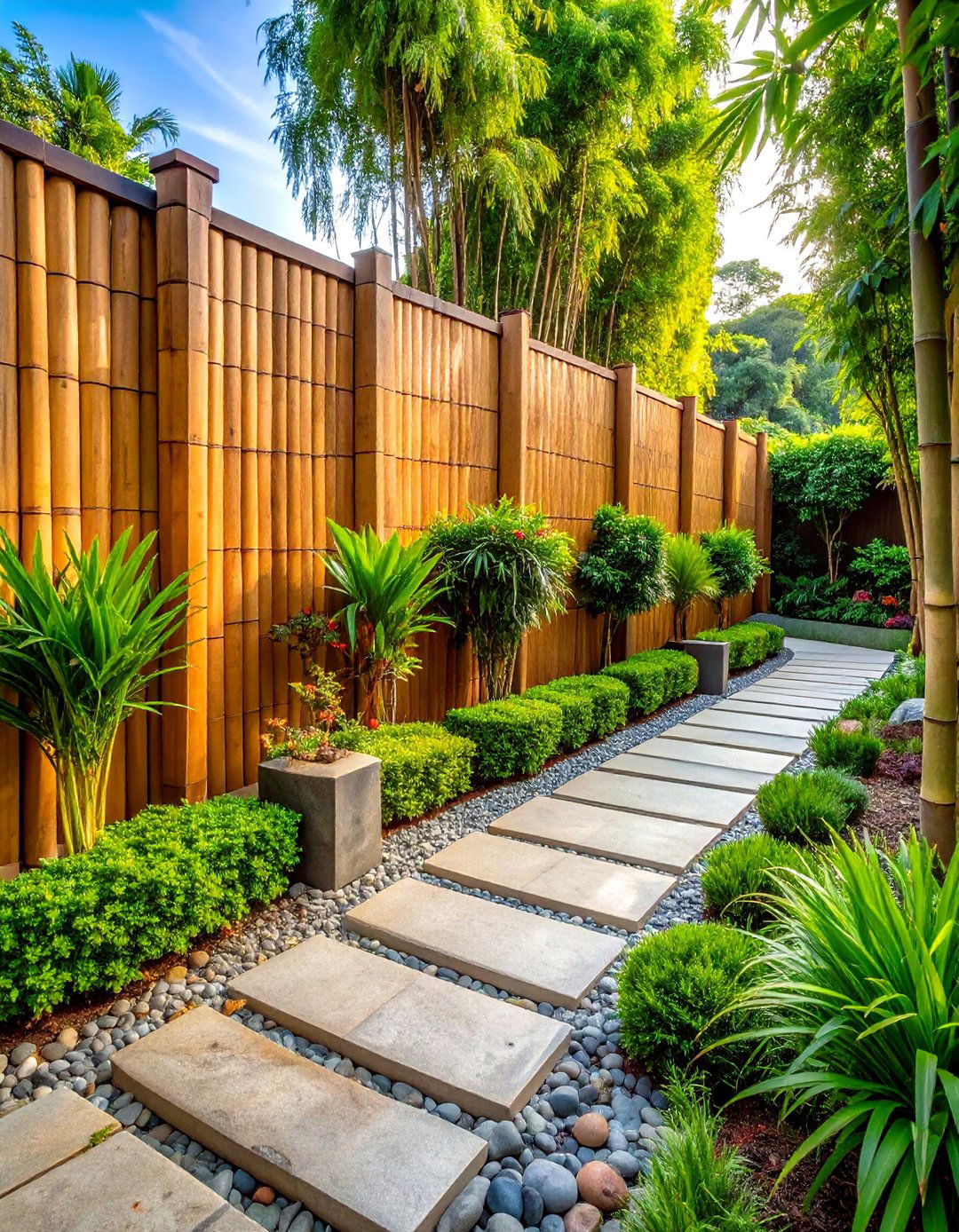 Thai Tropical Bamboo Screen - 24 Asian Landscaping Ideas