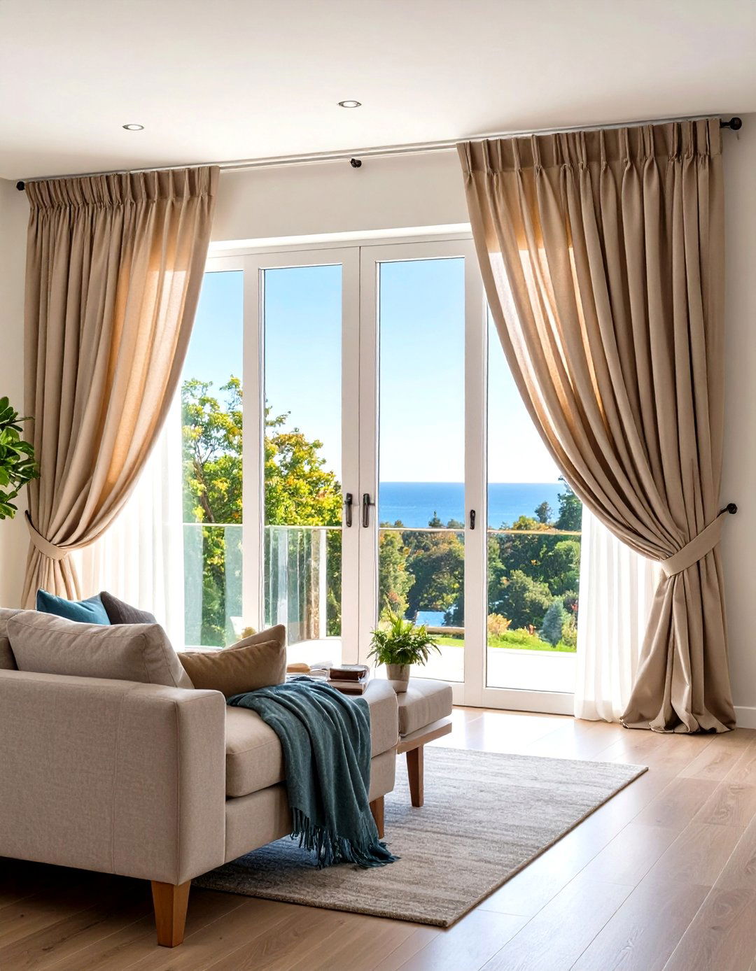 Thermal Insulated French Door Curtains - 24 French Door Curtain Ideas