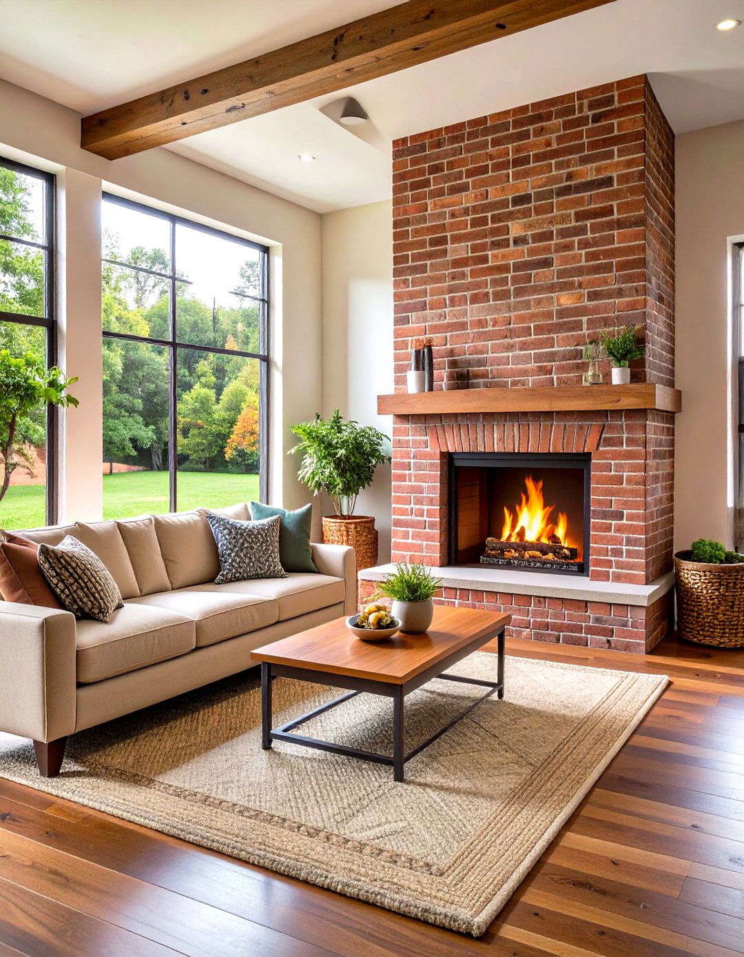 Thin Brick Veneer Modern Rustic Style - 24 Rustic Brick Fireplace Ideas